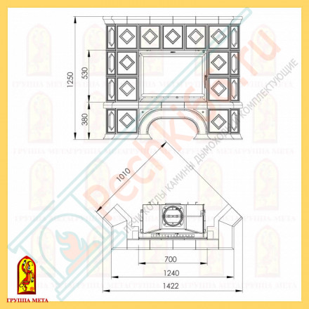 Облицовка Унисон 700, белый, терракотовый (Мета)
