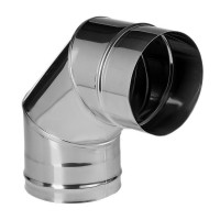 Отвод 90° без изол (НЕРЖ-321/0,8) d-115 (Дымок-Lux)