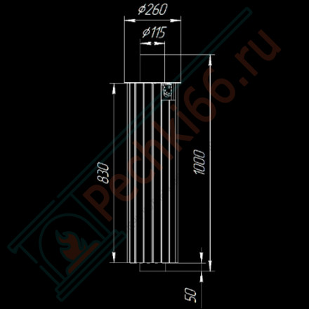 Дымоход - экономайзер Жадеит наборный, d-115, L=1000 мм (Feringer)