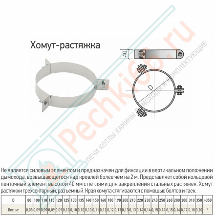 Хомут растяжки (430-0,8) d-200/300 (ТиС)