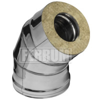 Сэндвич колено 45° (НЕРЖ-430/0,5-НЕРЖ-430/0,5) d-130/200 (Ferrum GS)