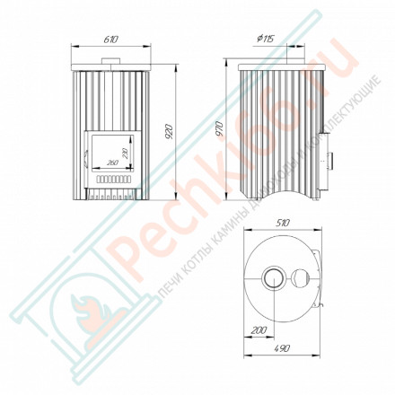 Печь для бани УЮТ-25 "Окаменевшее дерево перенесённый рисунок" (Ферингер)