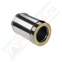 Сэндвич труба для дымохода L=250 (НЕРЖ-321/0,5-НЕРЖ-439/0,5) d-115/200 (Дымок-Lux)