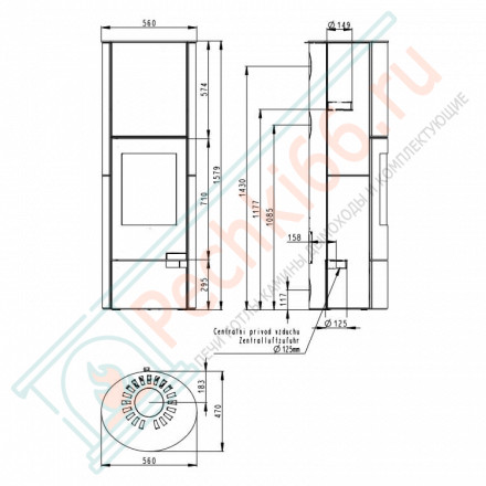Печь-камин Lugo Akum камень (Romotop)