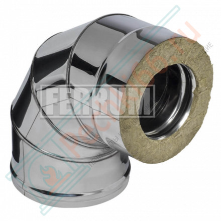 Сэндвич колено 90° (НЕРЖ-430/0,5-ОЦИНК/0,5) d-130/200 (Ferrum GS-Z)