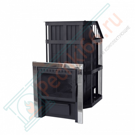 Печь для бани Сибирь с закрытой каменкой панорамная дверца (НМК)