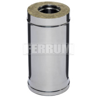 Сэндвич труба для дымохода L=0,5м (НЕРЖ-430/0,8-НЕРЖ-430/0,5) d-200/280 (Ferrum HF)