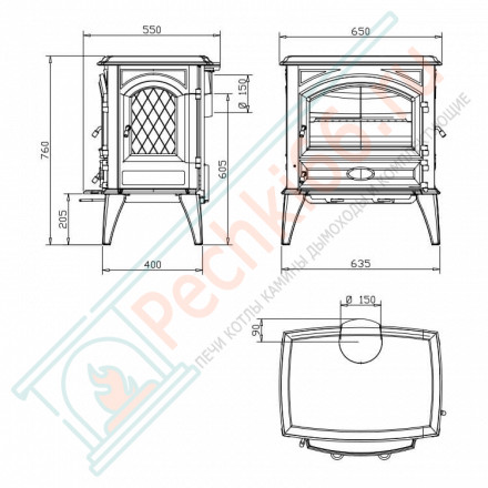 Чугунная печь 640WD (Dovre)