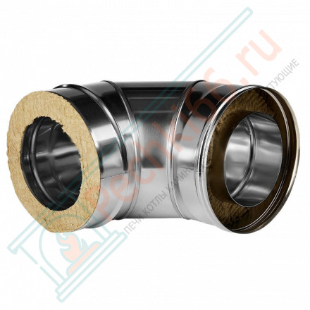 Отвод 90° с изол (НЕРЖ-321/0,8-НЕРЖ-439/0,5) d-180/260 (Дымок-Lux)